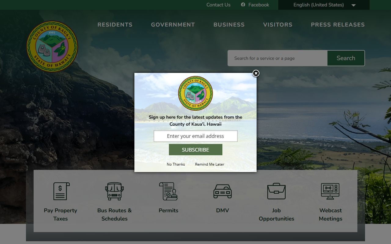 Kauai County Government public records portal