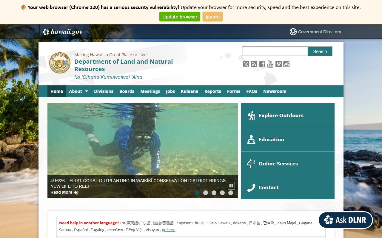 Hawaii Department of Land and Natural Resources genealogy land records