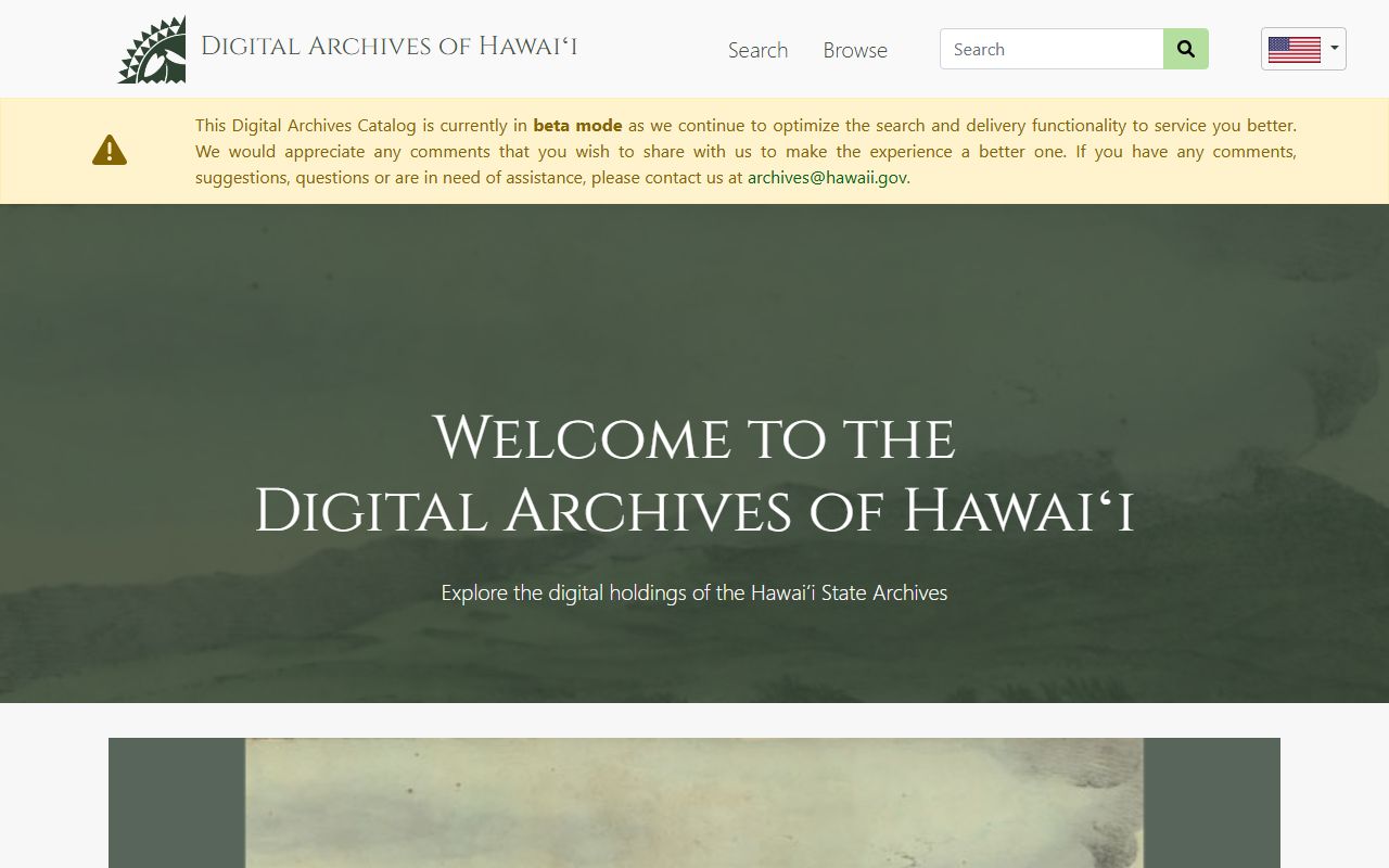 Hawaii State Archives Digital Collections online genealogy database